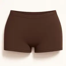 Calcinha Boxer Feminino Sem Costura Basico Tecido Suplex - Marrom