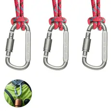 Kit Mosquetão 3 Peças Para Mochila Chaves Garrafa Camping Trilha Bike Acampamento