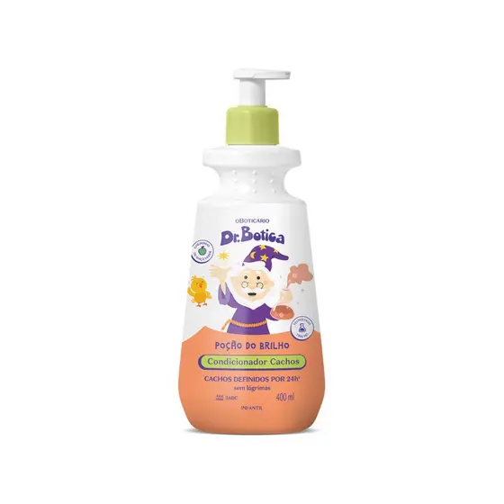 Condicionador Infantil Cabelos Cacheados Dr Botica Poção De Brilho 400ml