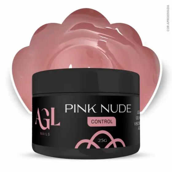 Gel Alongamento de Unha Control Hard Pink Nude ALG 25g Hard Alta Resistência Gel Para Unhas.