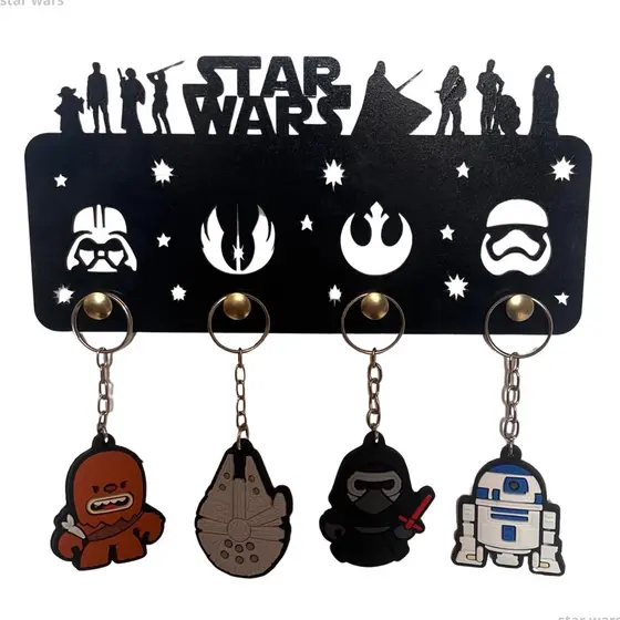 Porta Chaves Star Wars Chaveiro e Organizador de Parede