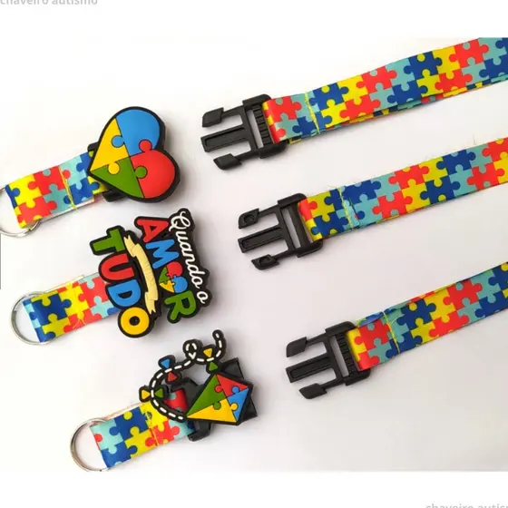 Cordão de Identificação Autista Autismo Fita de Pescoço Doença Oculta
