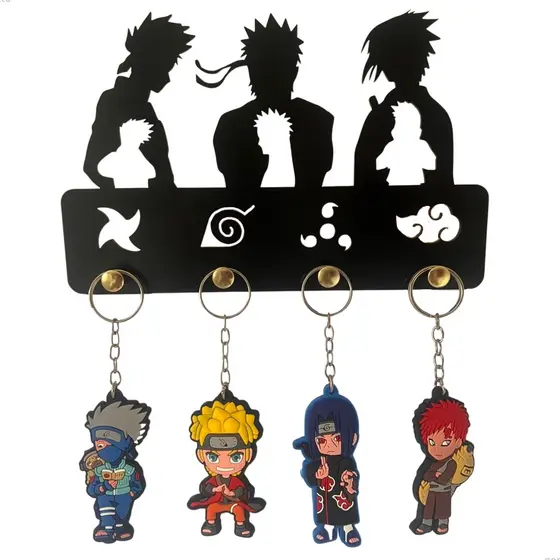 Porta Chaves e Chaveiros Naruto Organizador de Parede