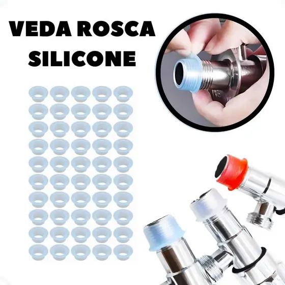 Kit 10 20 30 40 ou 50 Unidades Veda Rosca de Silicone Vedação de Torneiras Anel de Vedação