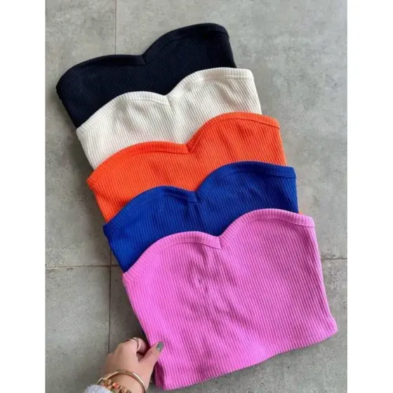 cropped top tomara que caia em ribana sem bojo liso moda verão feminino blogueira