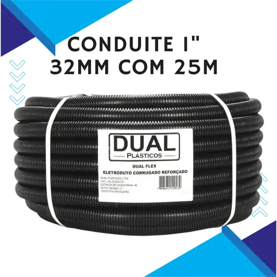 Conduite Preto 1" Rolo com 25 Metros - Promoção