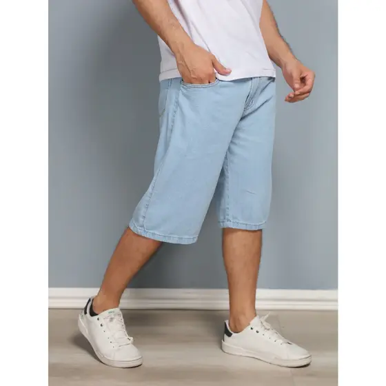 Y.L Bermuda Masculino Jeans Balão, BOCA Larga ,bem suave qualidade casual Top