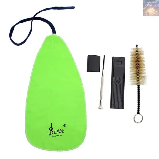 Kit De Manutenção De Instrumentos Musicais Conjunto De Limpeza Para Flauta De Clarinete Saxofone Incluindo Escova De Pano Polegar Mini S