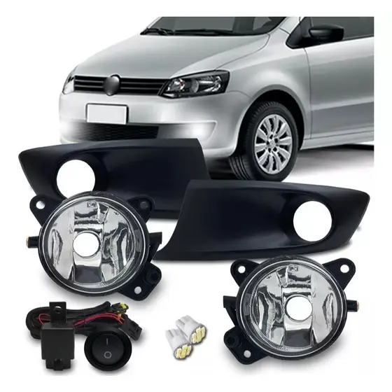 Kit Farol De Milha Fox 2010 2011 2012 2013 2014 Com Molduras