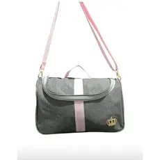 Bolsa Linho Bebe Maternidade Lateral M Rosa Luxo com alça lateral