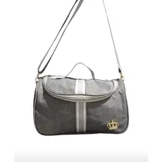 Bolsa Linho Bebe Maternidade Lateral M Cinza Luxo com alça lateral
