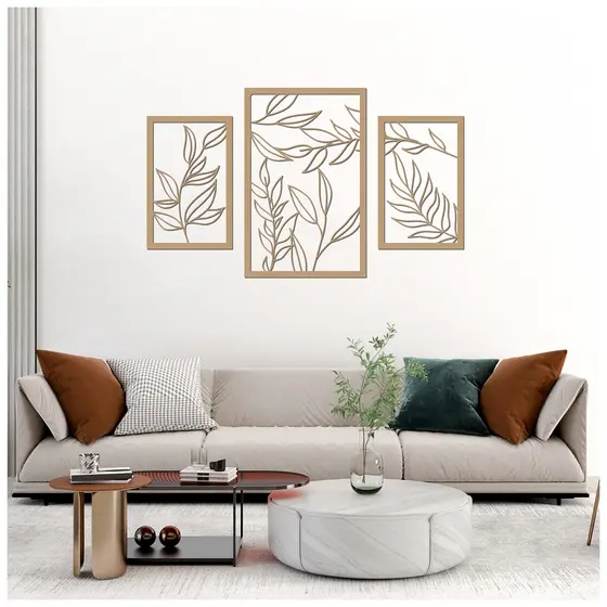 Kit Quadros Vazados Painel Floral Decoração de Interiores