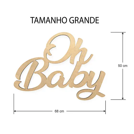 Palavra "Oh Baby" Mdf 3mm Decoração Chá de Bebê e Festas, Chá Revelação