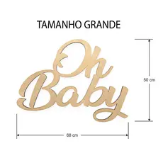 Palavra "Oh Baby" Mdf 3mm Decoração Chá de Bebê e Festas, Chá Revelação