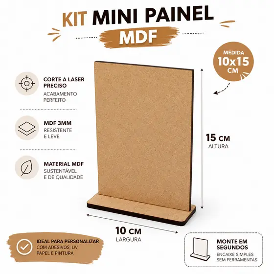 Kit 15 Mini Painel MDF Porta Foto Lembrancinha Festa Totem