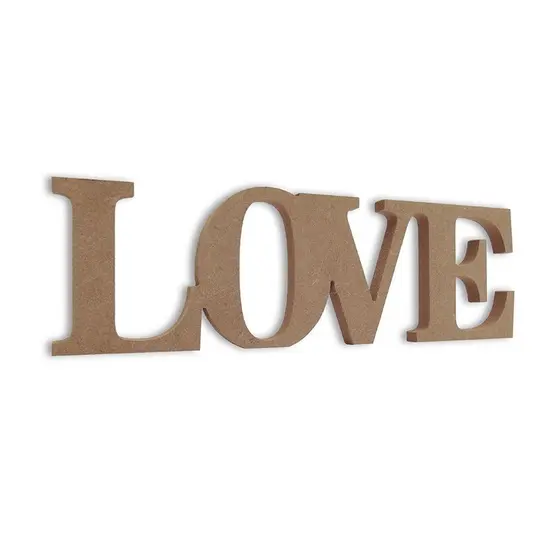 Love em Mdf Cru 35 cm x 11 cm - Modelo 04