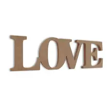Love em Mdf Cru 35 cm x 11 cm - Modelo 04