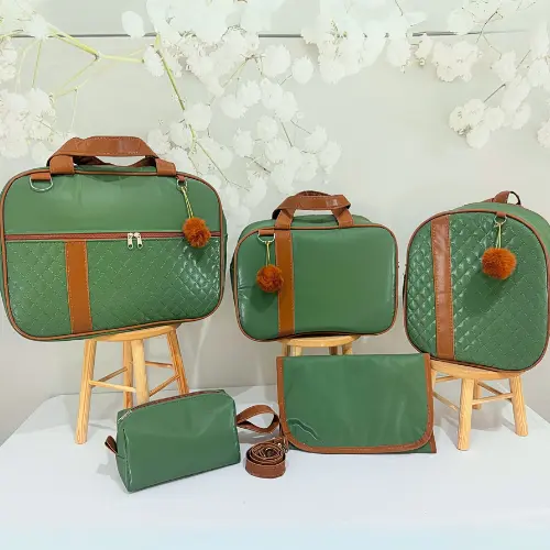 Kit 5 peças com Bolsa Maternidade Ampla e Necesserie