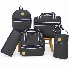 kit bolsa bebê luxo maternidade com porta mamadeira e trocador várias cores