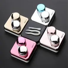 Estojo Para Lentes De Contato Com Ventosa aplicadora, Pinça, Espelho e Porta solução Kit de Viagem