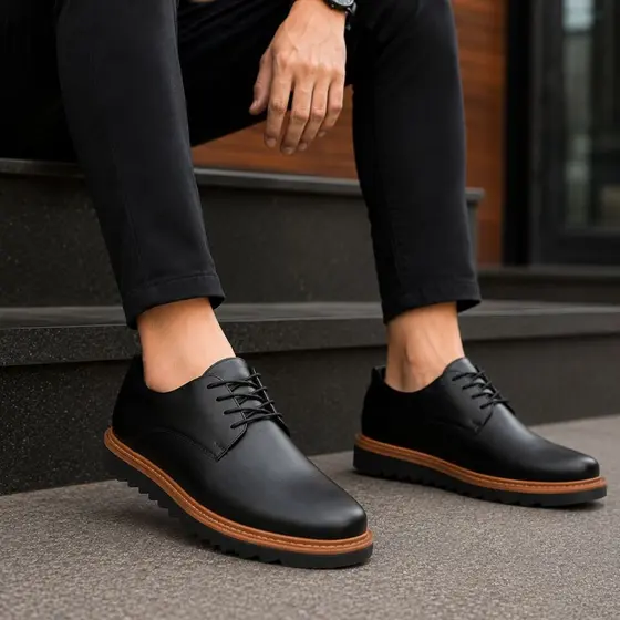 Sapato Social Masculino Esporte Fino Derby Sapatenis Sola Alta Casual