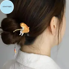 UloveBB Estilo Retro Cat sel Bla Sândalo Grampo De Cabelo Para Entusiastas Da Moda Hanfu BR