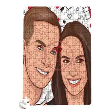 Quebra Cabeça Personalizado Caricatura com Foto Presente Anivesário Namorado Casal