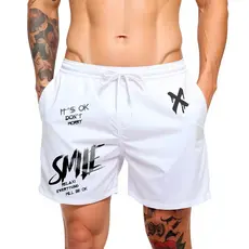 Bermuda Tactel Masculina Smile X Estampada | Praia Piscina Academia Skate Moda Verão Secagem Rápida