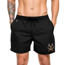 Bermuda Tactel Urso Smile X Masculina Estampada - Moda Praia, Piscina, Academia, Skate, Futebol – P ao G3