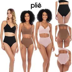 Calcinha Plie Cintura Alta Com Barbatanas Modeladora e Redutora Control