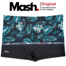 Sunga Boxer Box Masculina Forrada com Cordao de Regulagem Moda Praia FPS 50+ Estampa Floral Verao