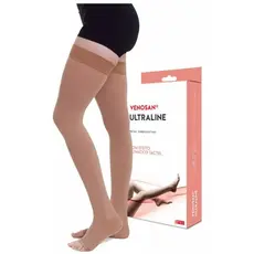 Meia Compressiva 7/8 Média Compressão 20-30mmhg Sem Ponteira Meia Coxa Venosan Ultraline 4000
