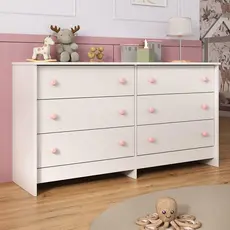 Cômoda Infantil 136cm com 6 Gavetas Multimóveis MP4335