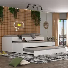 Tricama para colchão 88 x 188 cm Dublin Multimóveis FG0739 Branca