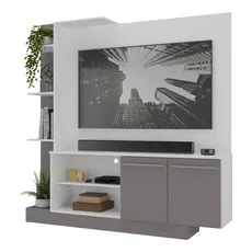 Estante Home Theater com Suporte P/TV até 55'' Denver Multimóveis Branco/Lacca Fumê