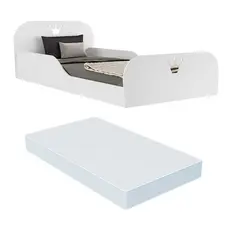Cama Solteiro Montessoriana com Colchão Incluso Encantada Multimóveis Branca