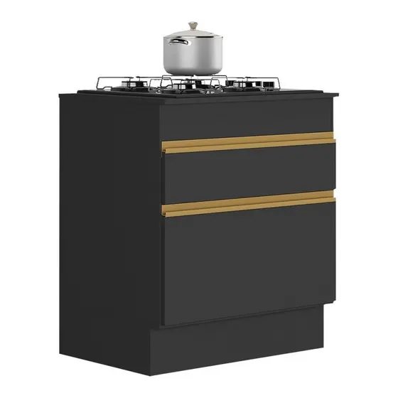 Balcão Cozinha para Cooktop 70cm com Rodapé  1 Porta 1 Gaveta Veneza Multimóveis V2118