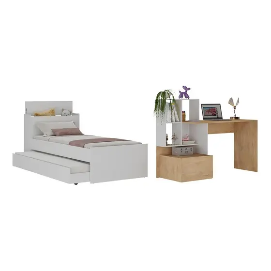 Conjunto Quarto Bicama com Baú e Escrivaninha Multimóveis MP4122