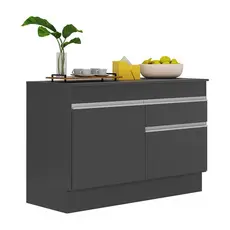 Balcão Cozinha 120cm com Rodapé 2 Portas 1 Gaveta Veneza Multimóveis V2117