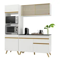 Cozinha Compacta 3 pç c/ Armário e Balcão MP3695 Veneza GW Multimóveis Branca