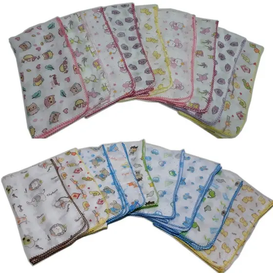 Fralda Luxo Estampada 70x70cm Com Crochê