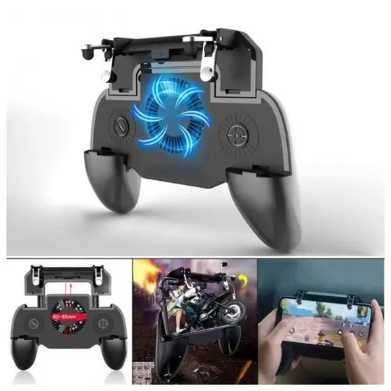 Controle Gamer Para Celular Com Cooler Ventoinha Gatilho L1 R1