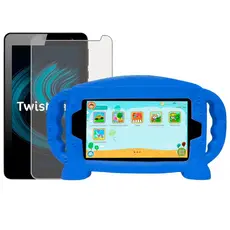 Kit Capa Infantil de Silicone Baby com Alça + Película para Tablet Positivo Twist Tab T770K  7 Polegadas