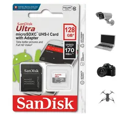 Cartão de memória SanDisk SDSDQM com adaptador SD