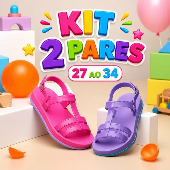 kit 2 Sandália Infantil Menina SANDALIA Jujuba Lançamento REF.12