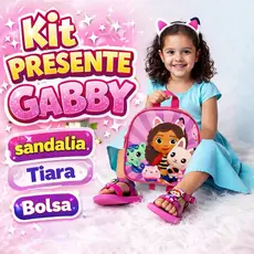 Kit Sandália Gabby casa Mágica + Bolsa + Tiara Orelhinha encapada Lançamento ref.17