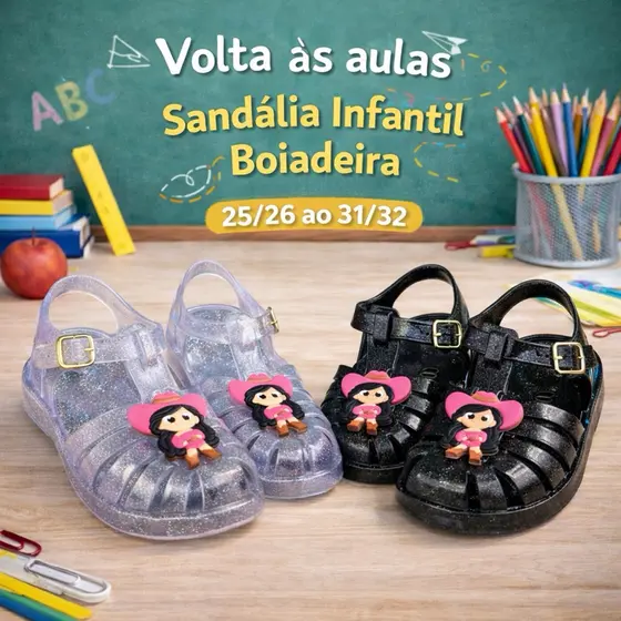 SANDALIA INFANTIL FEMININA MENINAS BOIADEIRA VOLTA AS AULAS REF.5