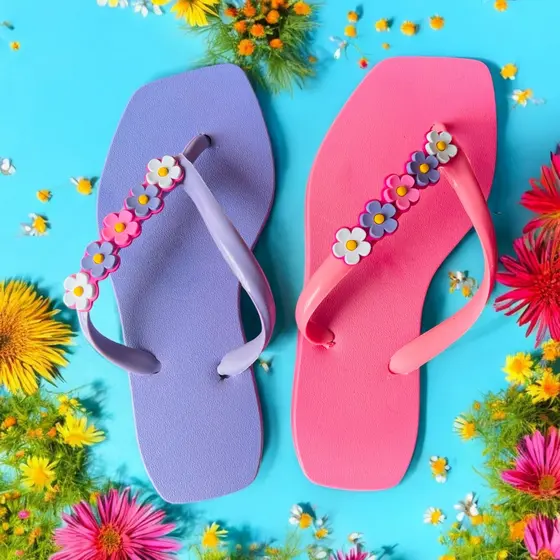 CHINELO FEMININO MENINA FLORES 25 AO 32 INFANTIL REF.22