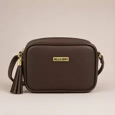 Bolsa Feminina Média Transversal Fecho de Zipér Alça Ajustável Couro Sintético Moda Feminina