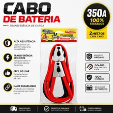 Cabo De Bateria Chupeta 350A Transferência De Carga Automotivo Carro Moto Reforçado